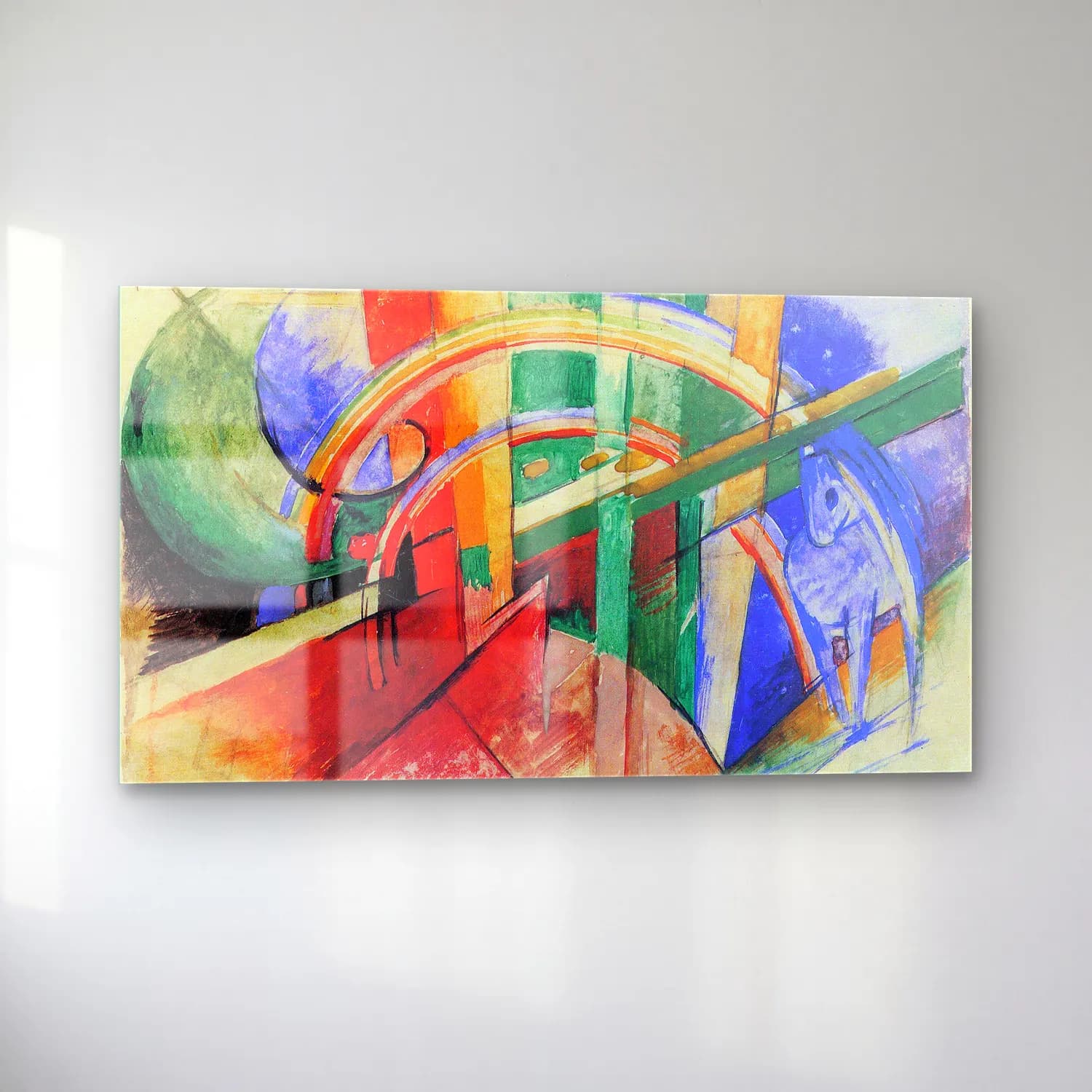 Franz Marc – Blue horse with rainbow cam tablo — sol açıdan görünüm