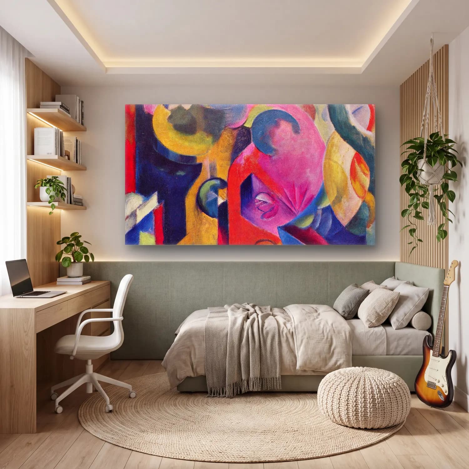 Franz Marc – Composition III cam tablo — genç odasında