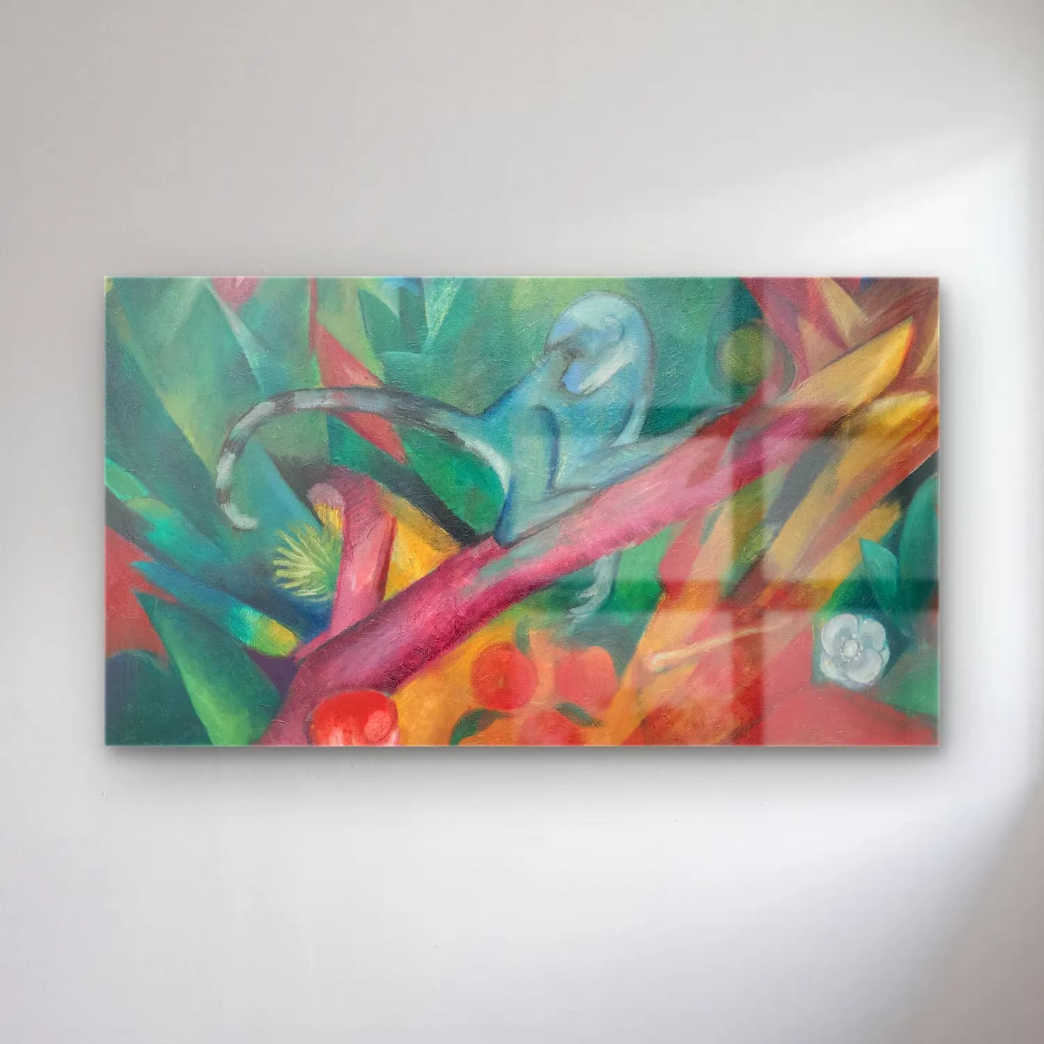 Franz Marc – Das Äffchen-The little monkey cam tablo — Franz Marc – Das Äffchen-The little monkey — empresyonist daldaki kuş