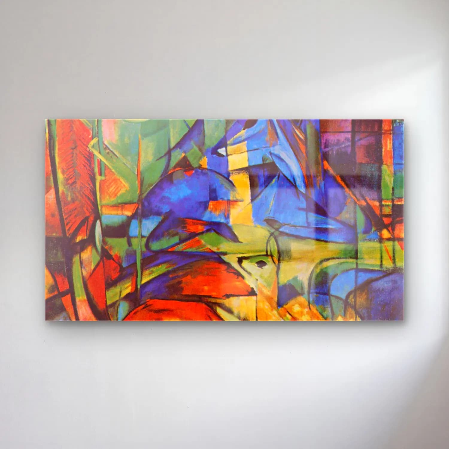 Franz Marc – Deer in Forest cam tablo — Franz Marc – Deer in Forest — modern soyut soyut manzara