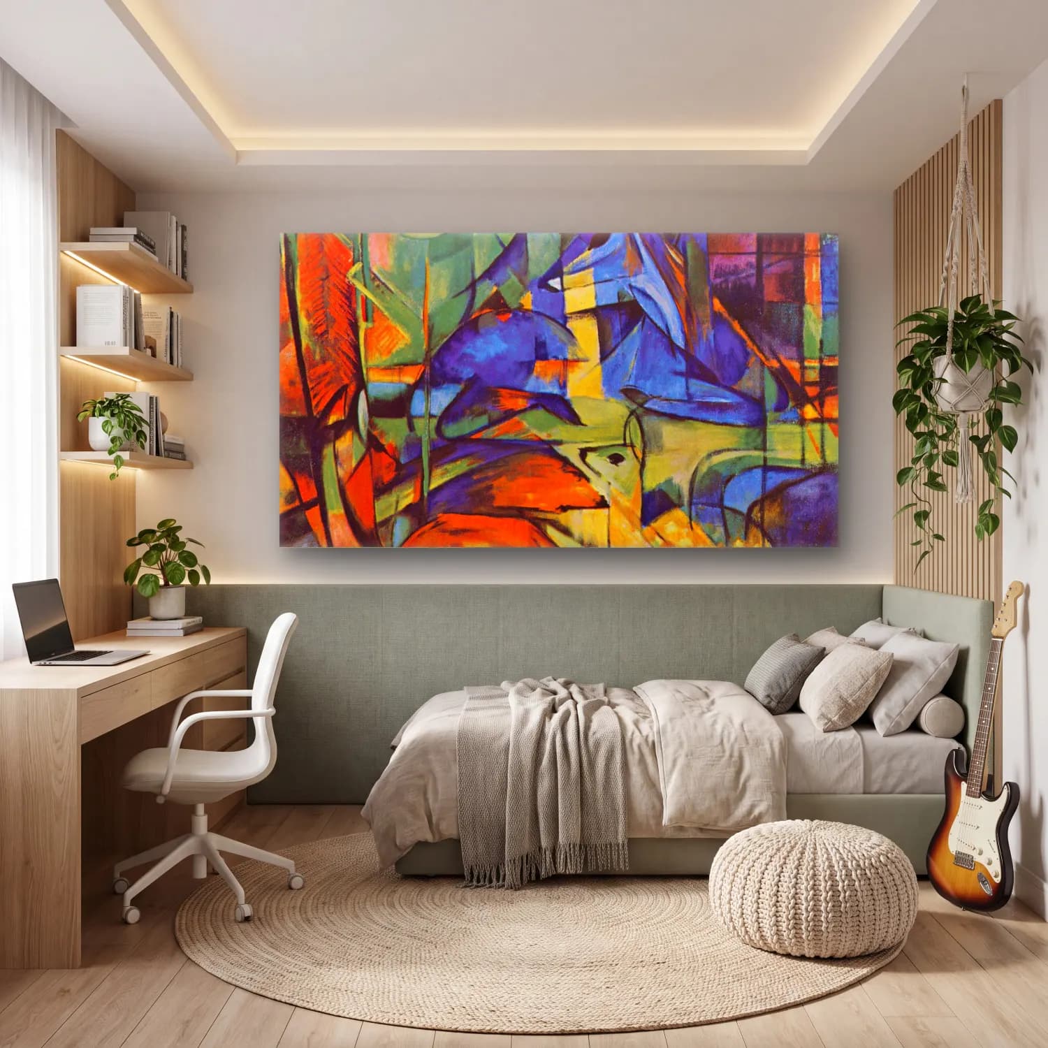 Franz Marc – Deer in Forest cam tablo — genç odasında
