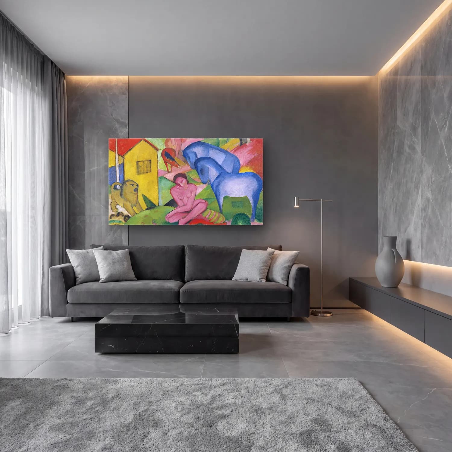 Franz Marc – Der Traum - Google Art Project cam tablo — lüks salon duvarında