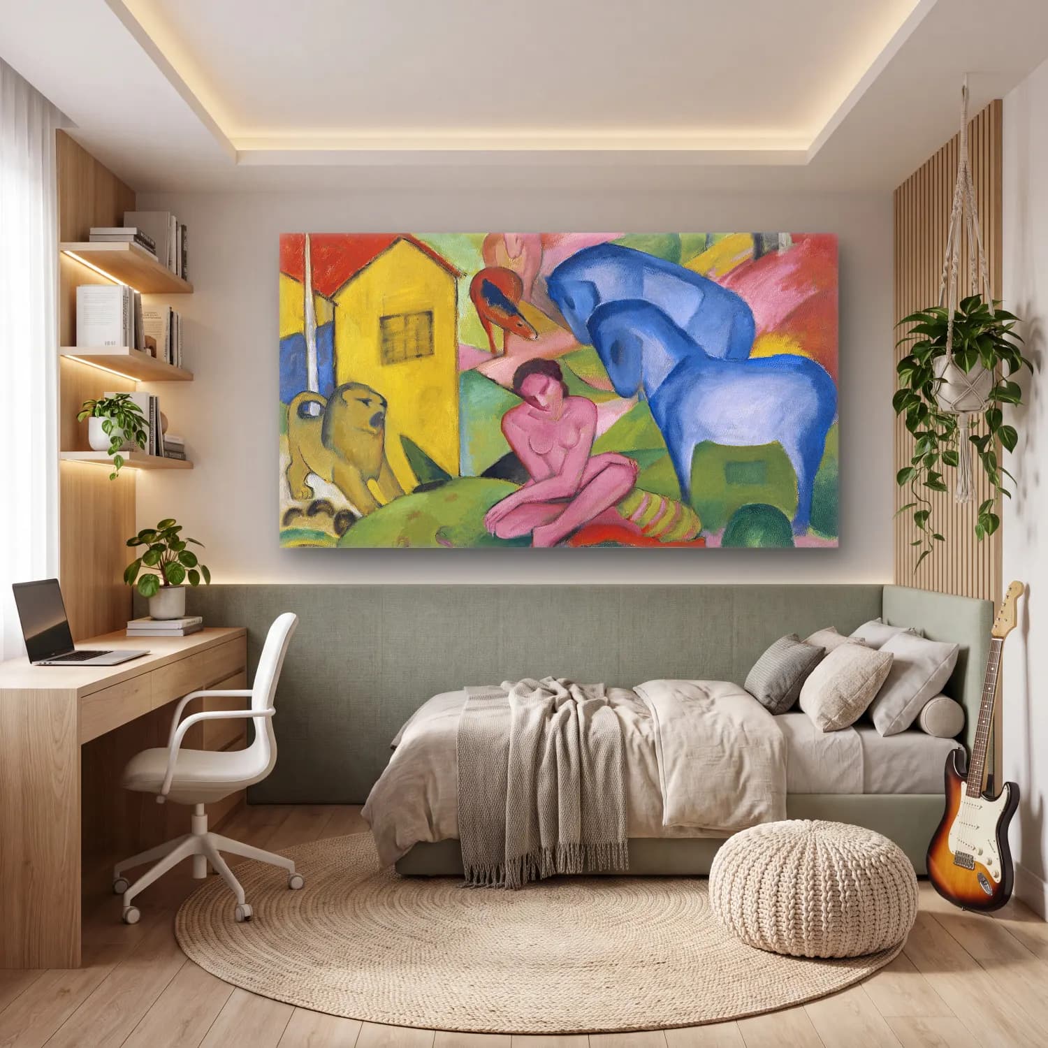 Franz Marc – Der Traum - Google Art Project cam tablo — genç odasında