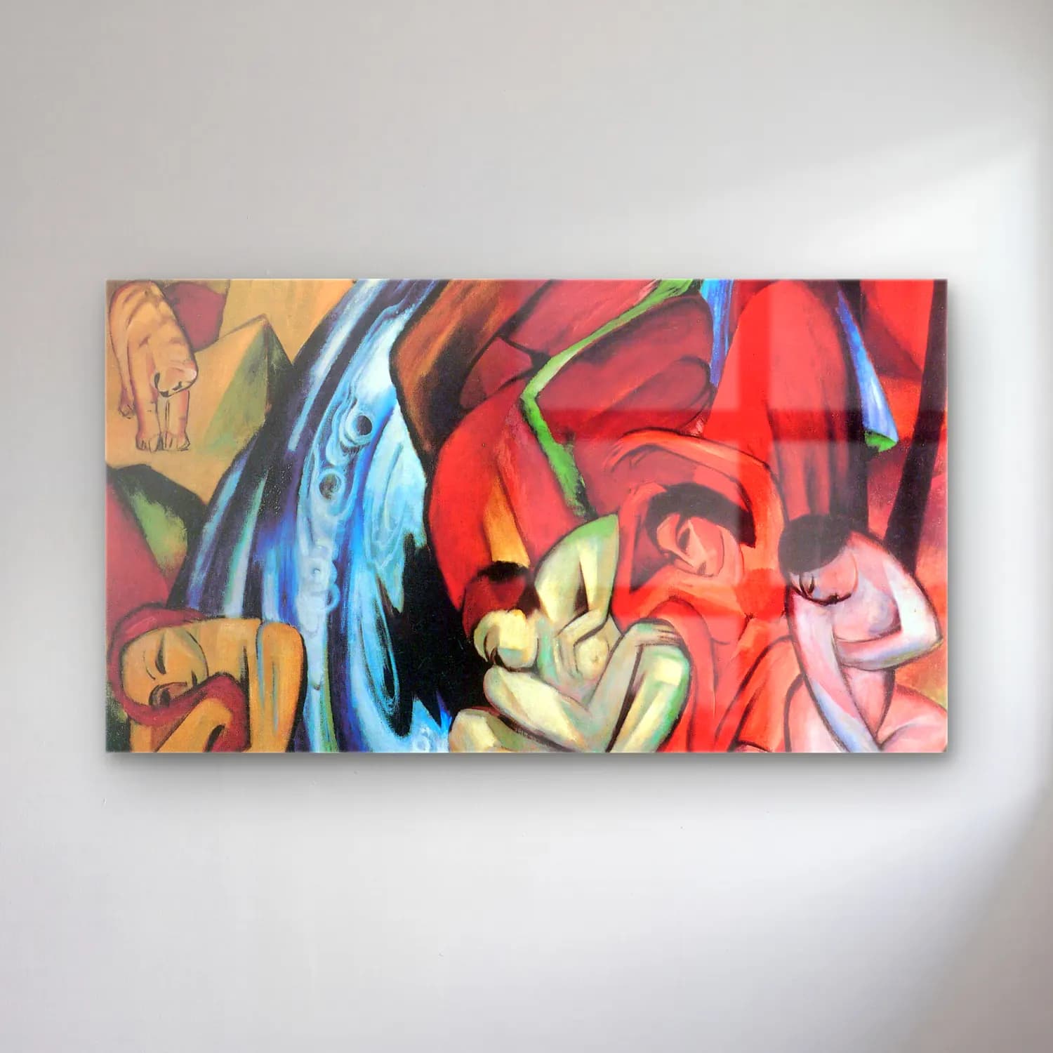 Franz Marc – Der Wasserfall cam tablo — Franz Marc – Der Wasserfall — modern soyut aşıklar