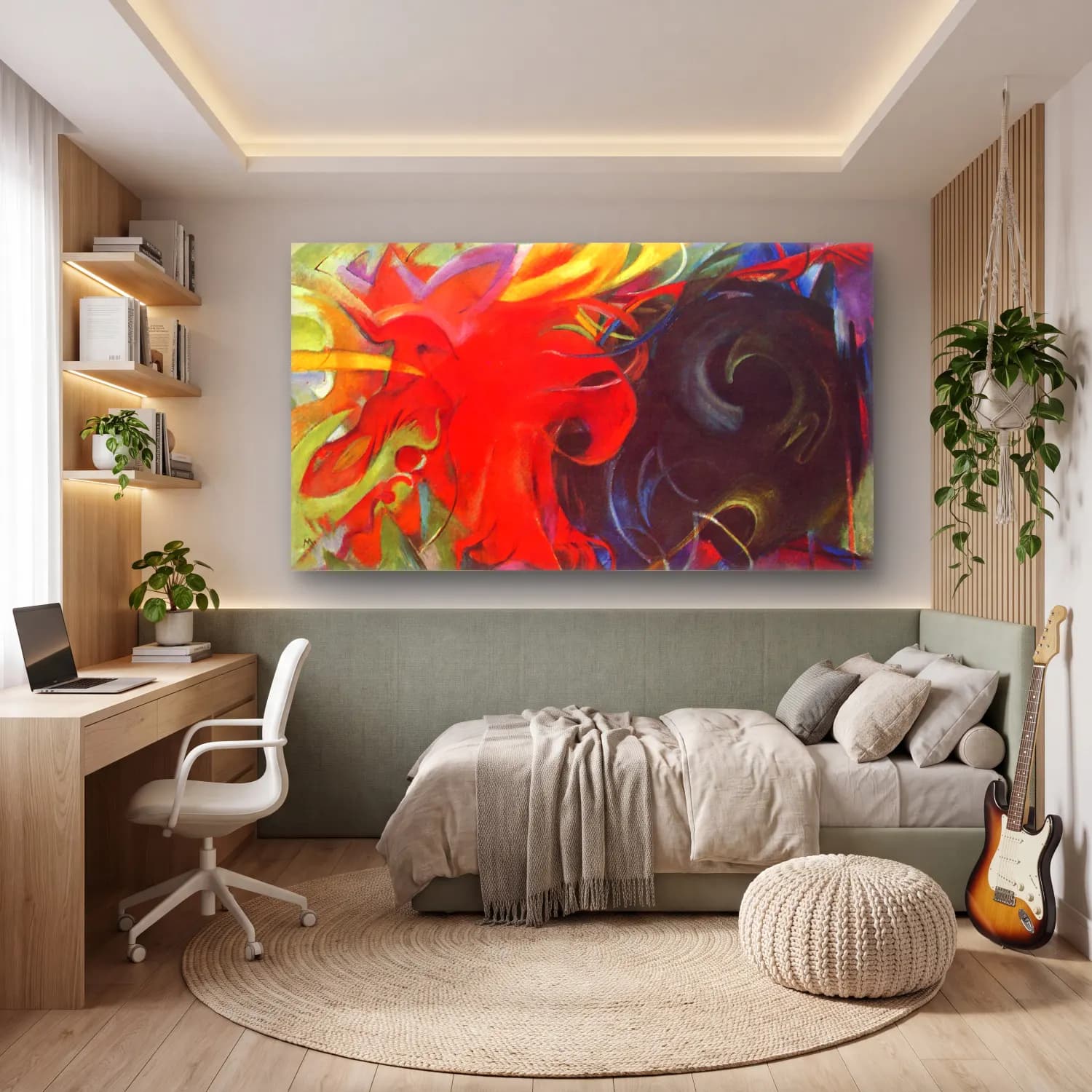 Franz Marc – Fighting forms cam tablo — genç odasında