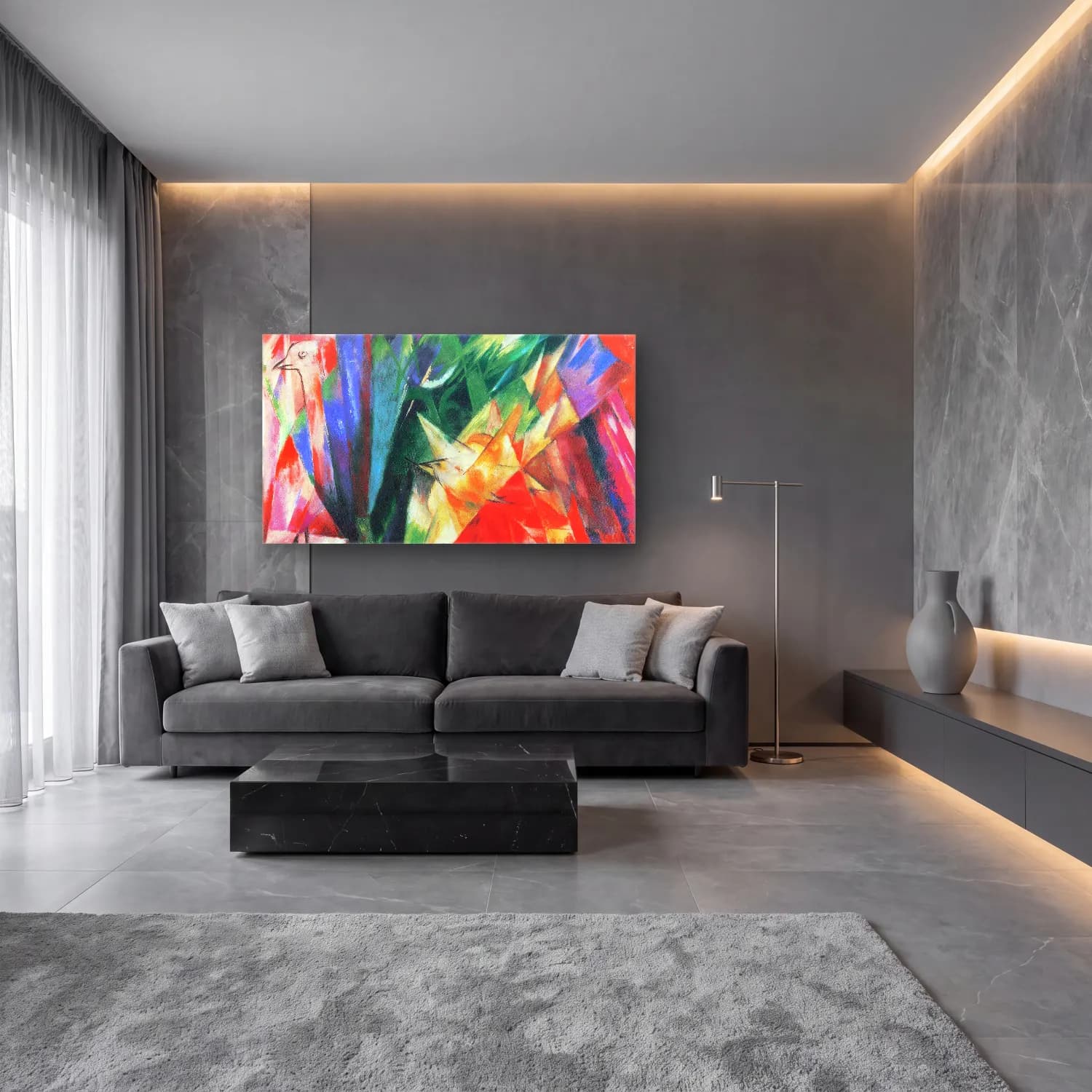 Franz Marc – Fowl cam tablo — lüks salon duvarında