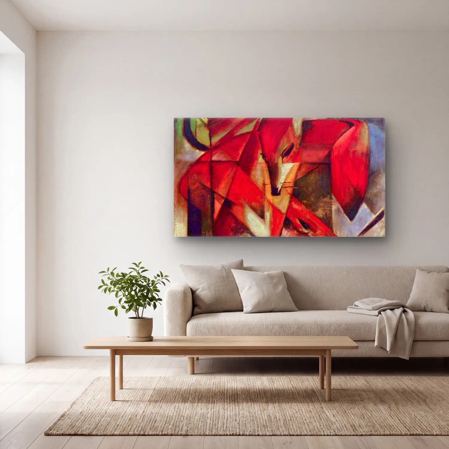 Franz Marc – Foxes cam tablo — açık renk salonda