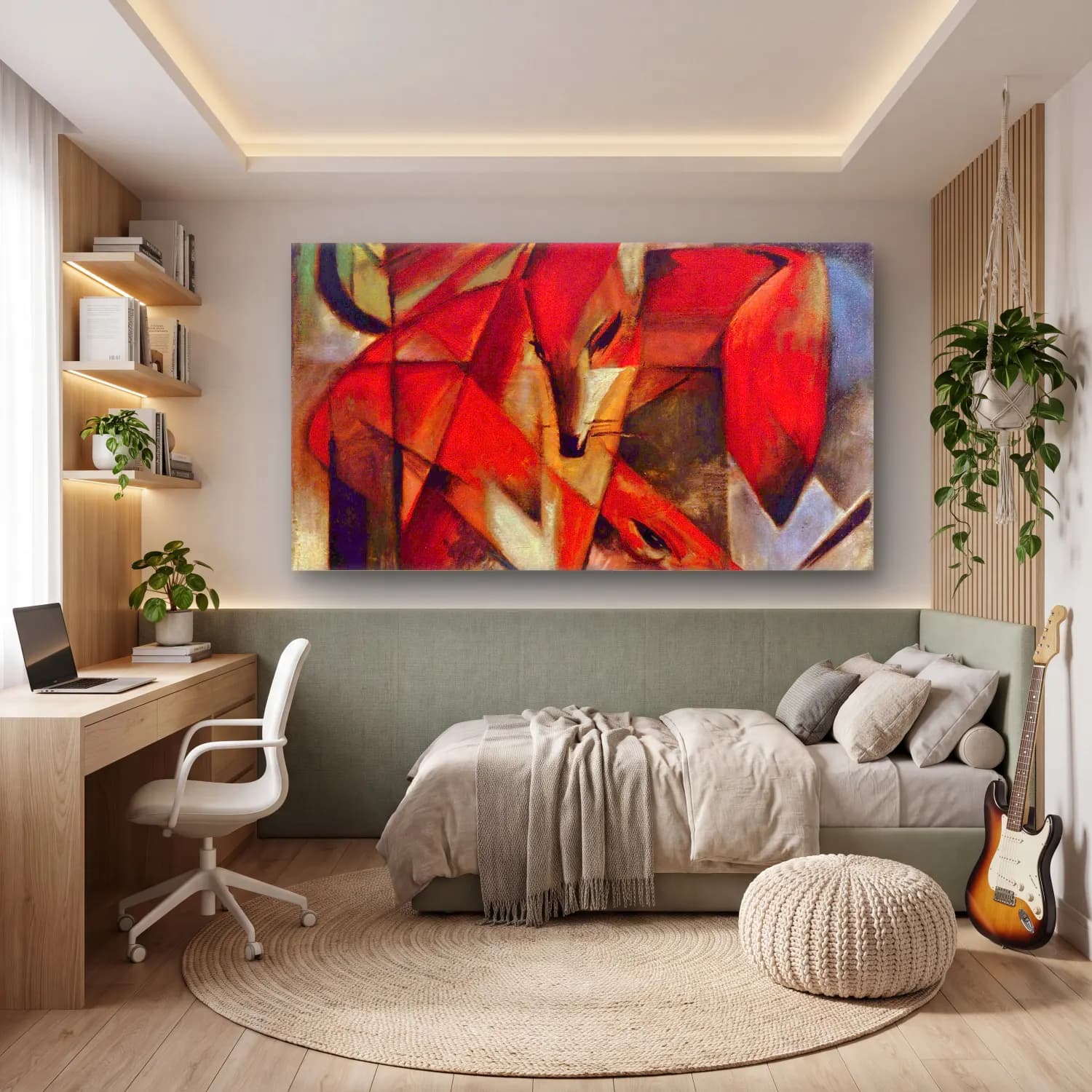 Franz Marc – Foxes cam tablo — genç odasında