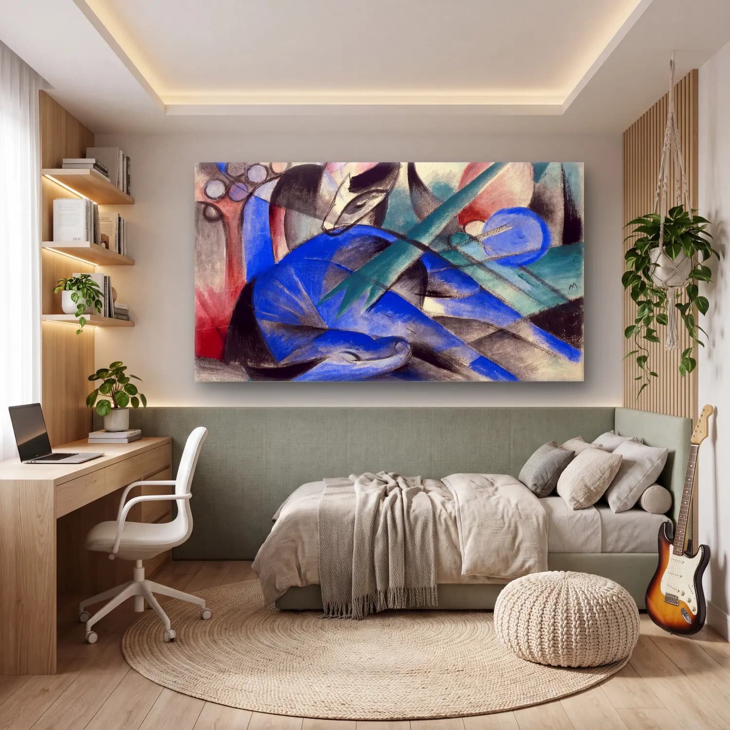 Franz Marc – GUGG Dreaming Horse cam tablo — genç odasında