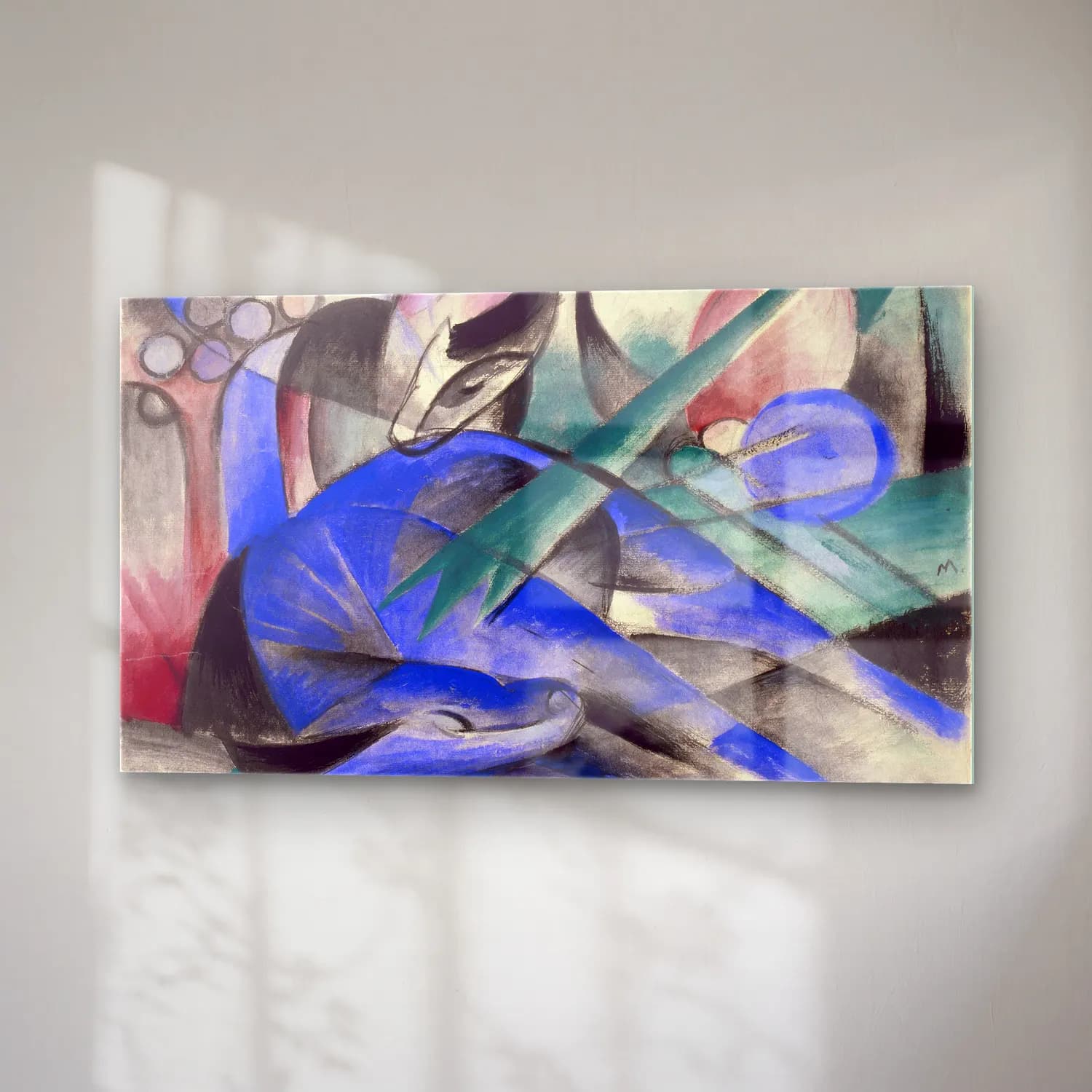 Franz Marc – GUGG Dreaming Horse cam tablo — sağ açıdan görünüm