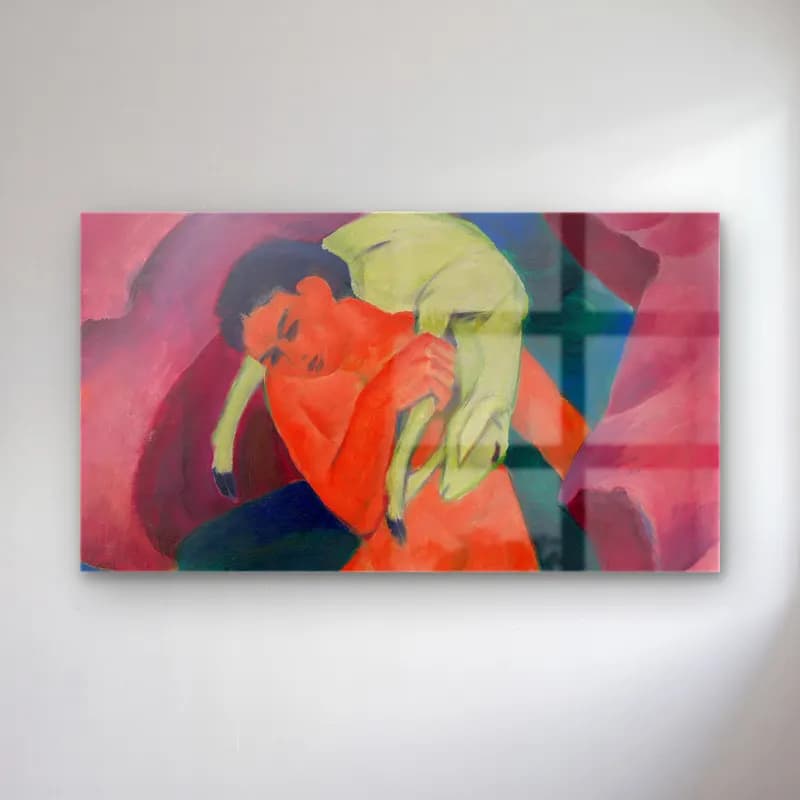 Franz Marc – GUGG Young Boy with a Lamb The Good Shepherd cam tablo — Franz Marc – GUGG Young Boy with a Lamb The Good Shepherd — yağlı boya aşıklar