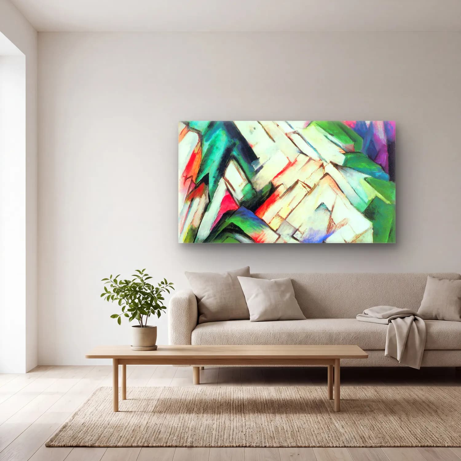 Franz Marc – Mountains - landscape cam tablo — açık renk salonda