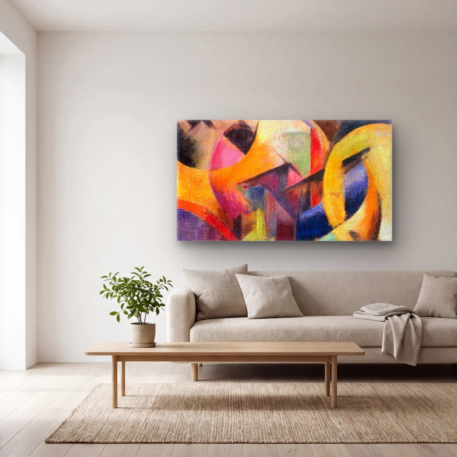 Franz Marc – Small composition I cam tablo — açık renk salonda