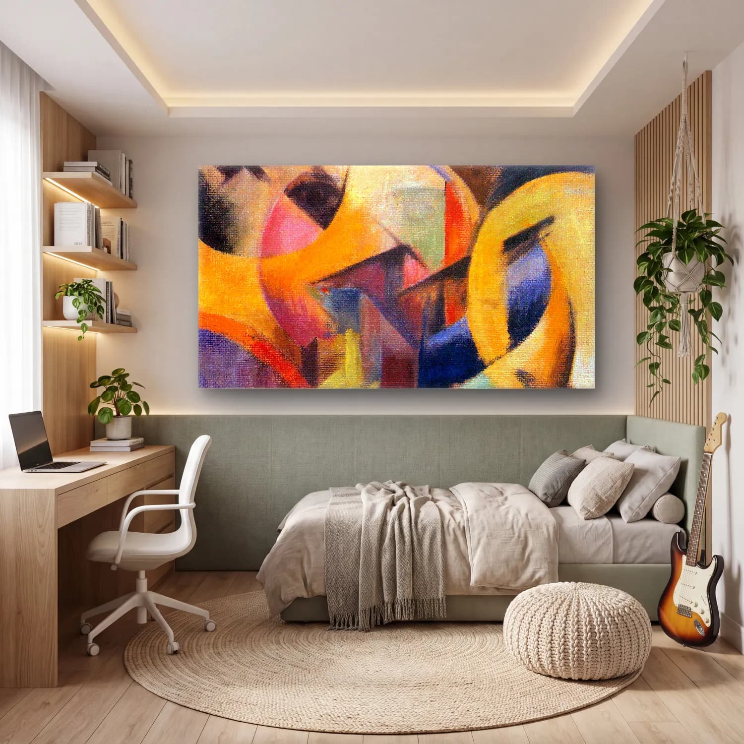 Franz Marc – Small composition I cam tablo — genç odasında