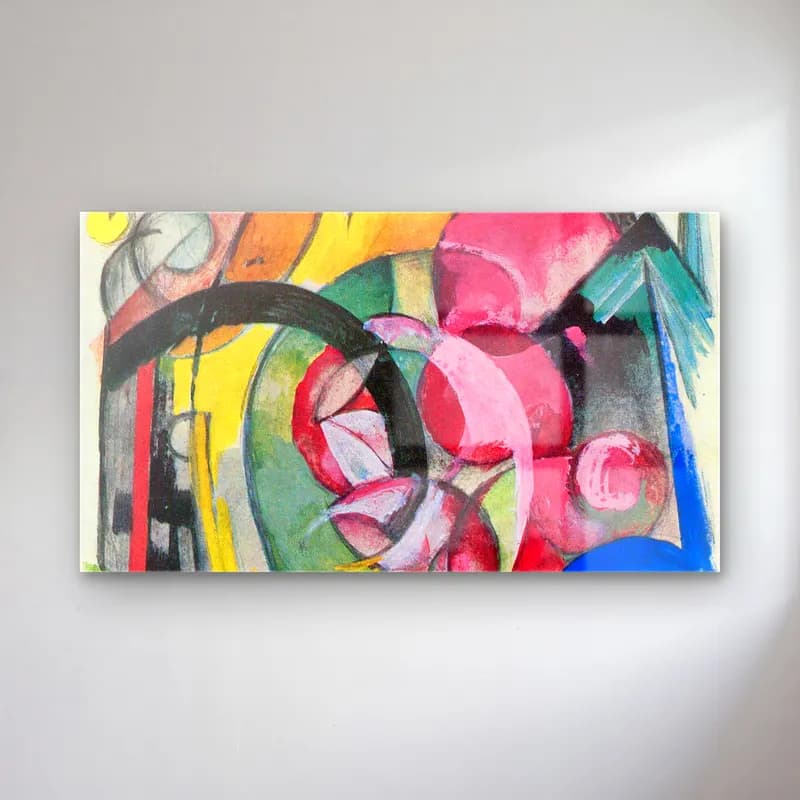 Franz Marc – Small composition II cam tablo — Franz Marc – Small composition II — modern soyut soyut formlar
