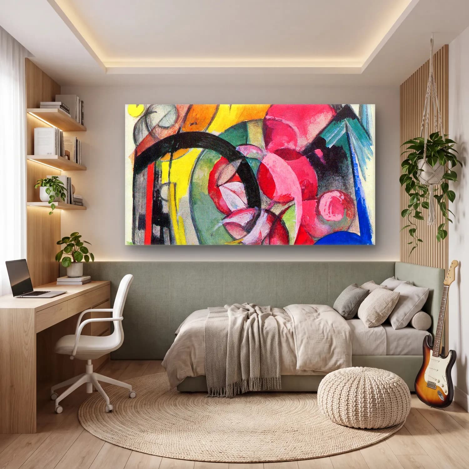 Franz Marc – Small composition II cam tablo — genç odasında
