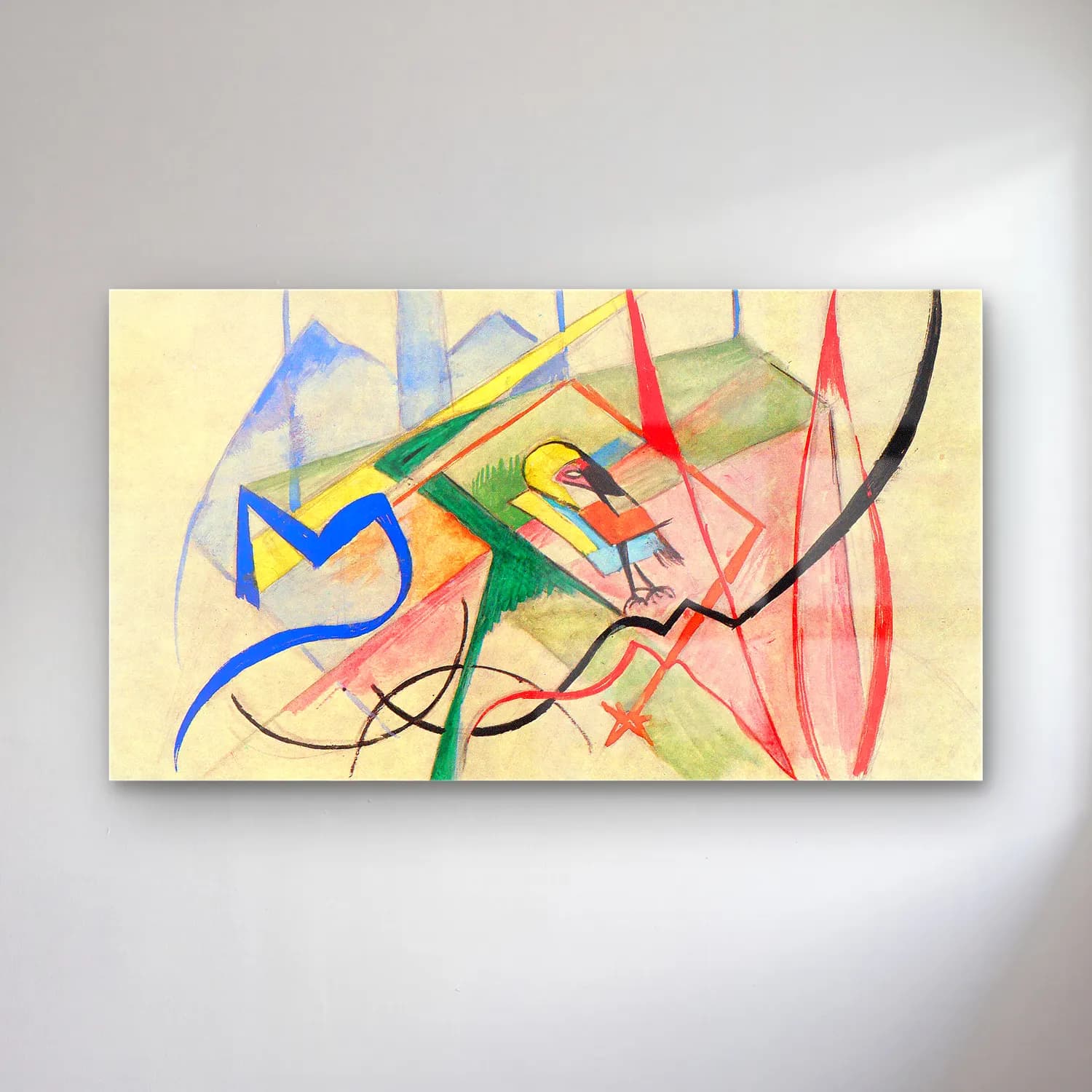 Franz Marc – Small mythical creatures cam tablo — Franz Marc – Small mythical creatures — modern soyut daldaki kuş
