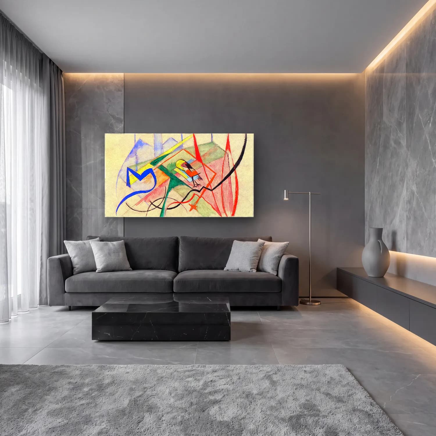 Franz Marc – Small mythical creatures cam tablo — lüks salon duvarında