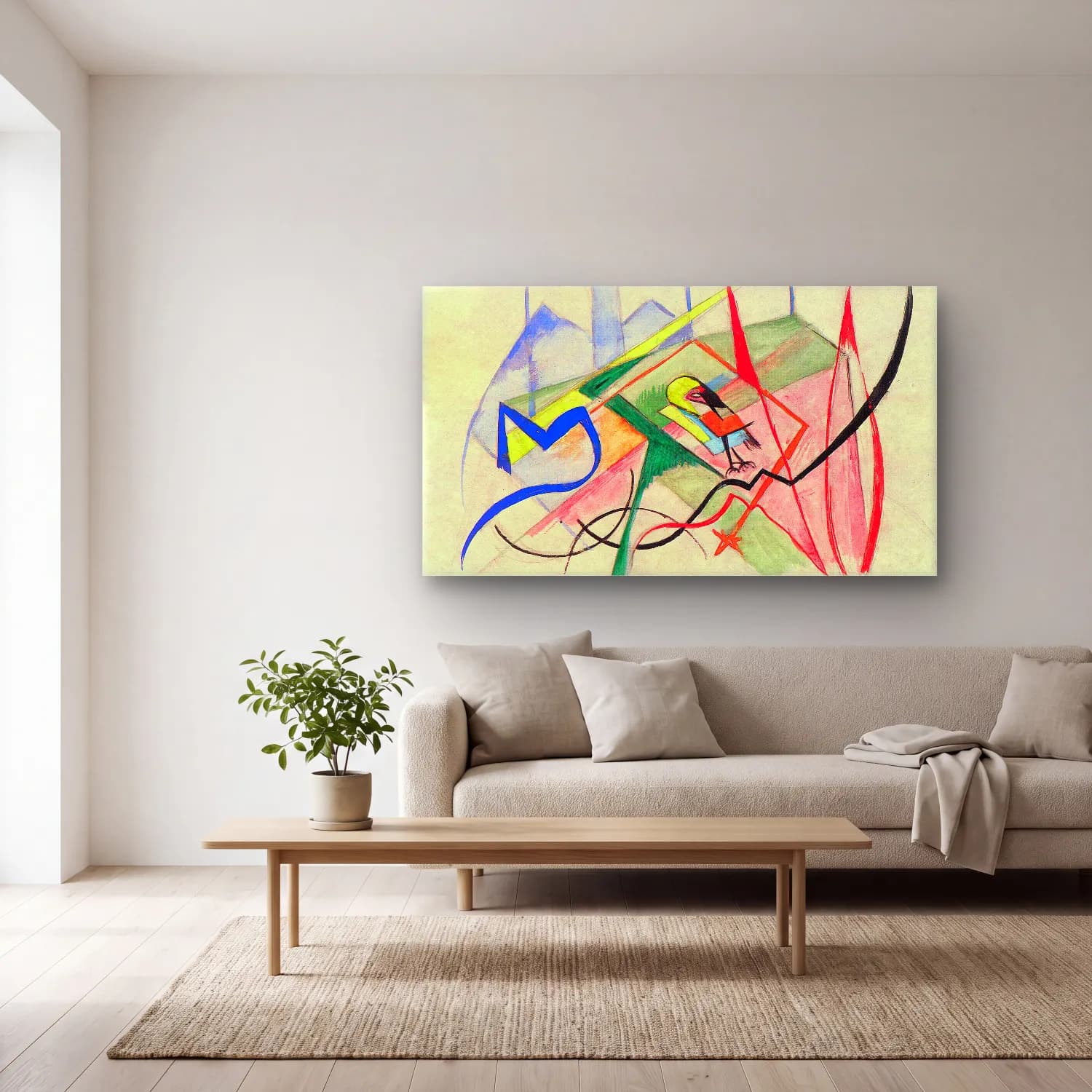 Franz Marc – Small mythical creatures cam tablo — açık renk salonda