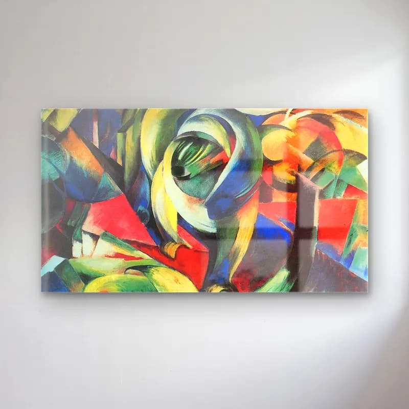 Franz Marc – The Mandrill cam tablo — Franz Marc – The Mandrill — modern soyut soyut yüz