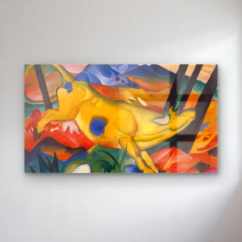 Franz Marc – The Yellow Cow cam tablo — Franz Marc – The Yellow Cow — modern soyut dinozor