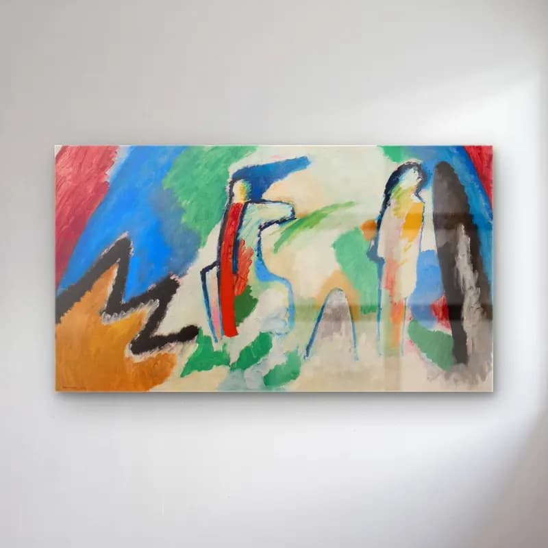 Wassily Kandinsky – A Mountain cam tablo — Wassily Kandinsky – A Mountain — modern soyut soyut manzara