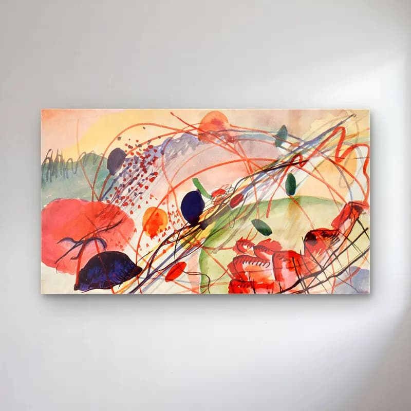 Wassily Kandinsky – Aquarell cam tablo — Wassily Kandinsky – Aquarell — modern soyut soyut manzara