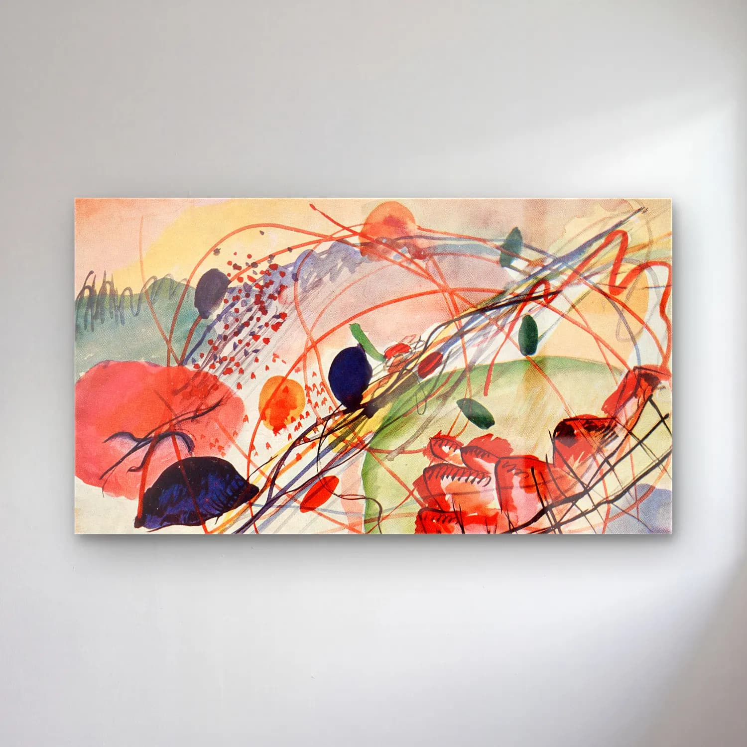 Wassily Kandinsky – Aquarell cam tablo — Wassily Kandinsky – Aquarell — modern soyut soyut manzara