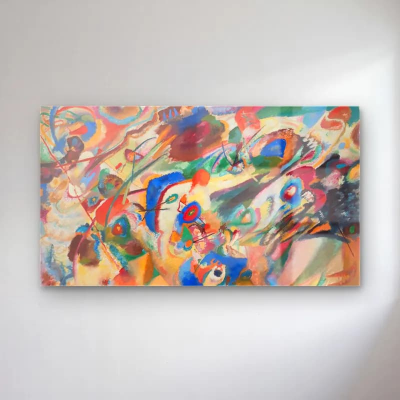 Wassily Kandinsky – Composition VII cam tablo — Wassily Kandinsky – Composition VII — modern soyut soyut manzara
