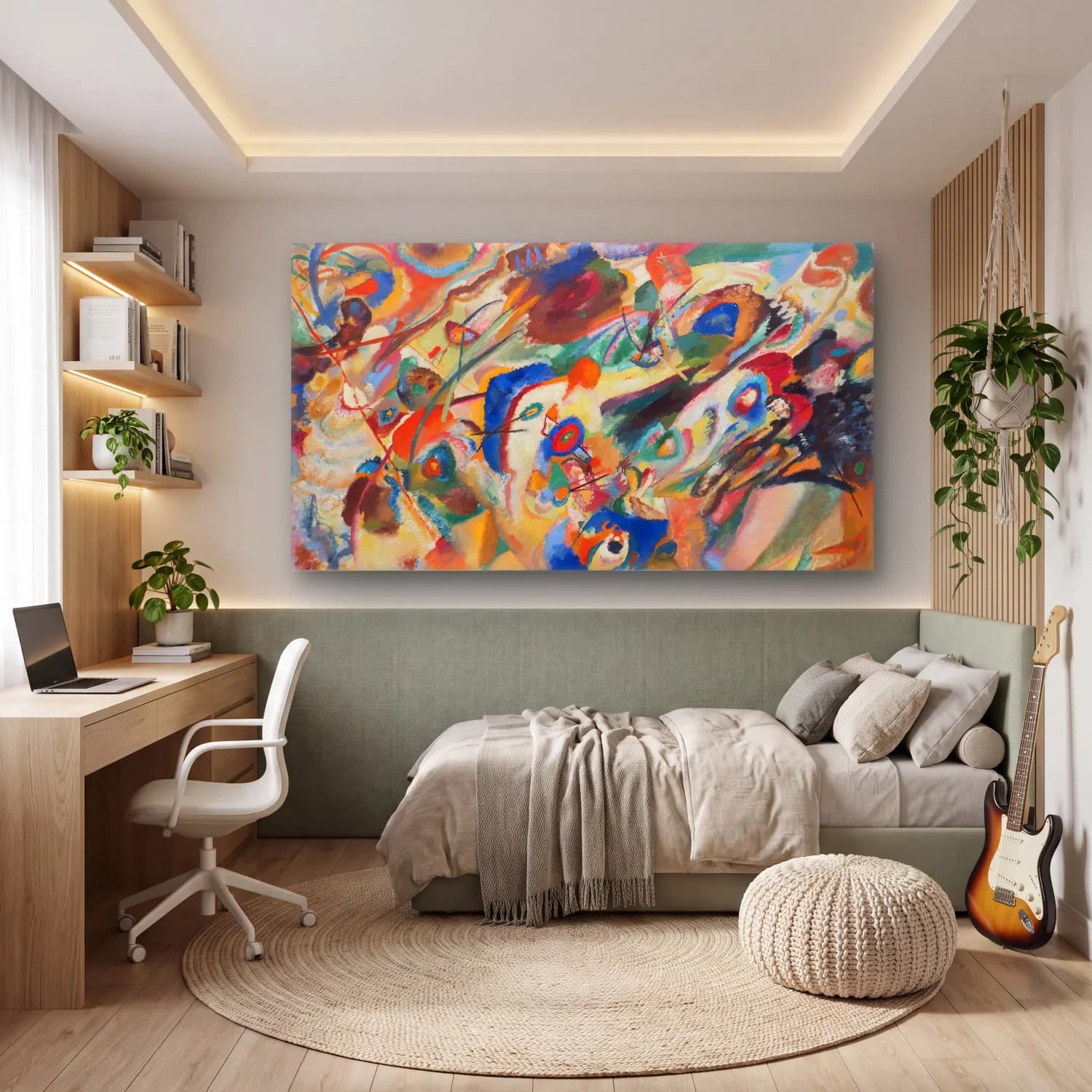 Wassily Kandinsky – Composition VII cam tablo — genç odasında