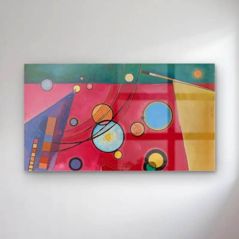 Wassily Kandinsky – Heavy Red cam tablo — Wassily Kandinsky – Heavy Red — modern soyut gezegenler