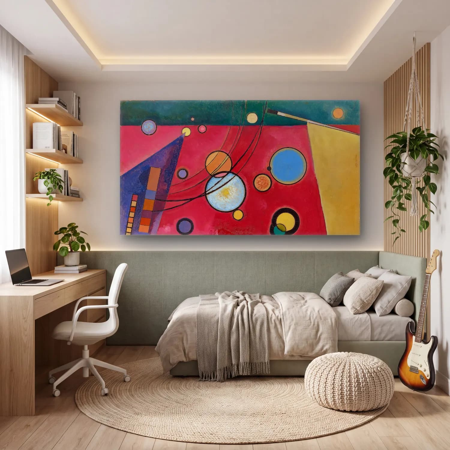 Wassily Kandinsky – Heavy Red cam tablo — genç odasında