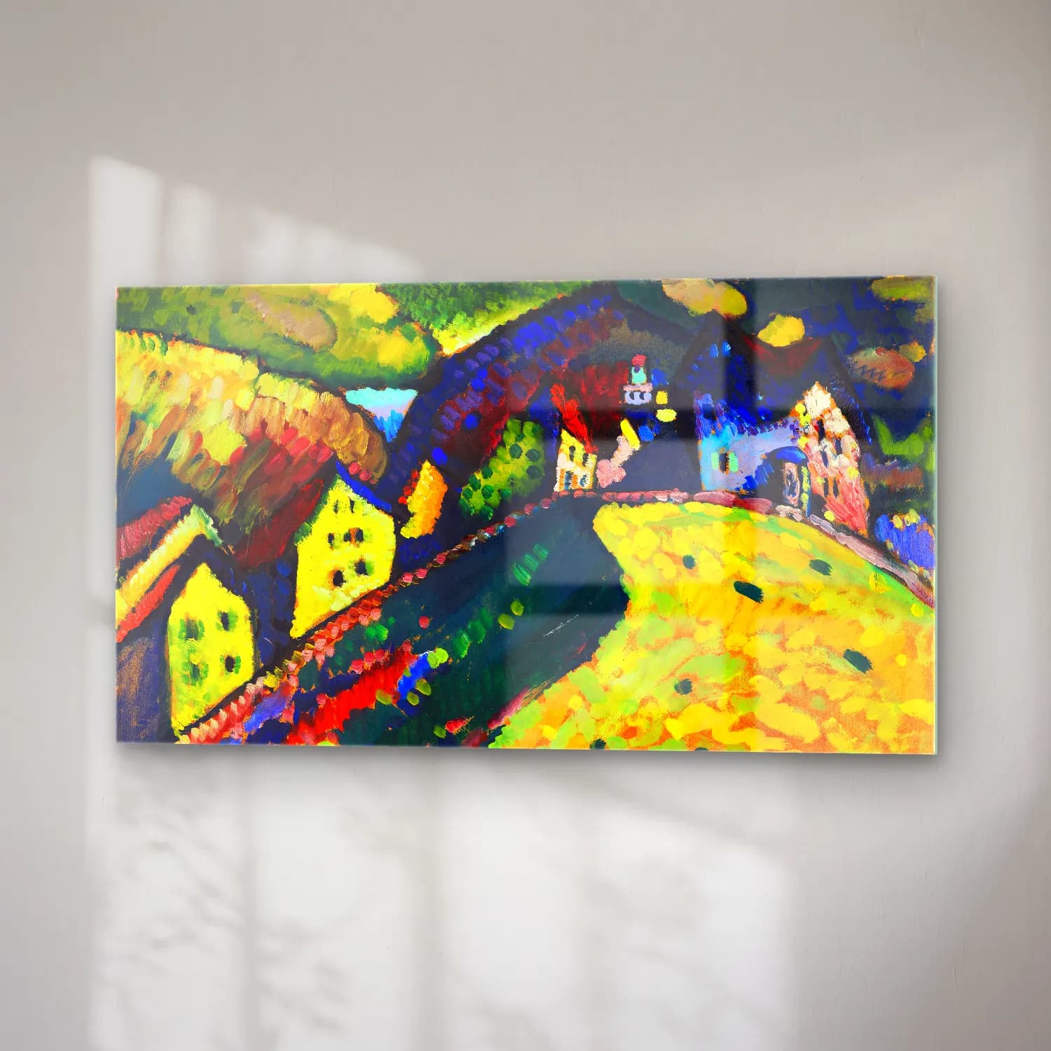 Wassily Kandinsky – Houses at Murnau cam tablo — sağ açıdan görünüm