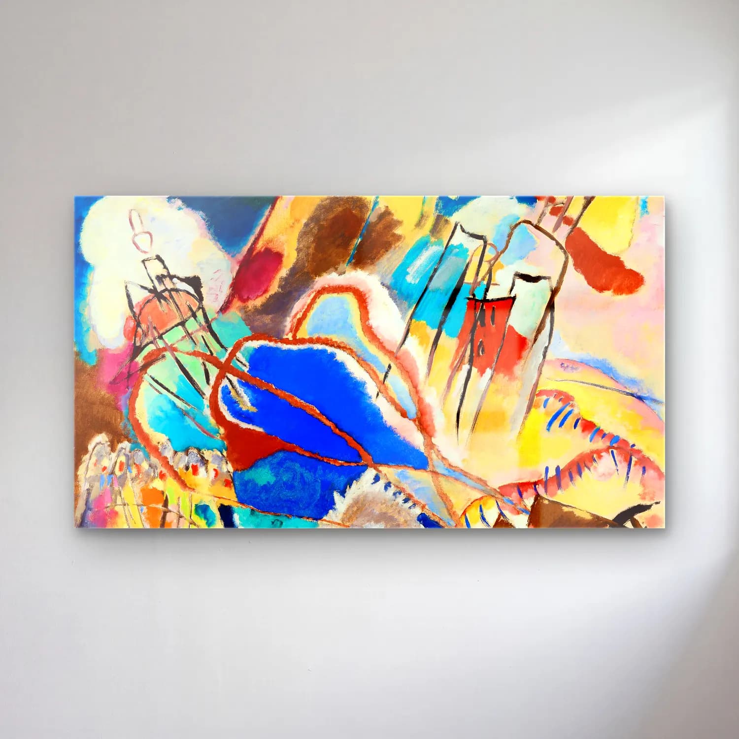 Wassily Kandinsky – Improvisation 30 (Cannons) cam tablo — Wassily Kandinsky – Improvisation 30 (Cannons) — modern soyut soyut manzara