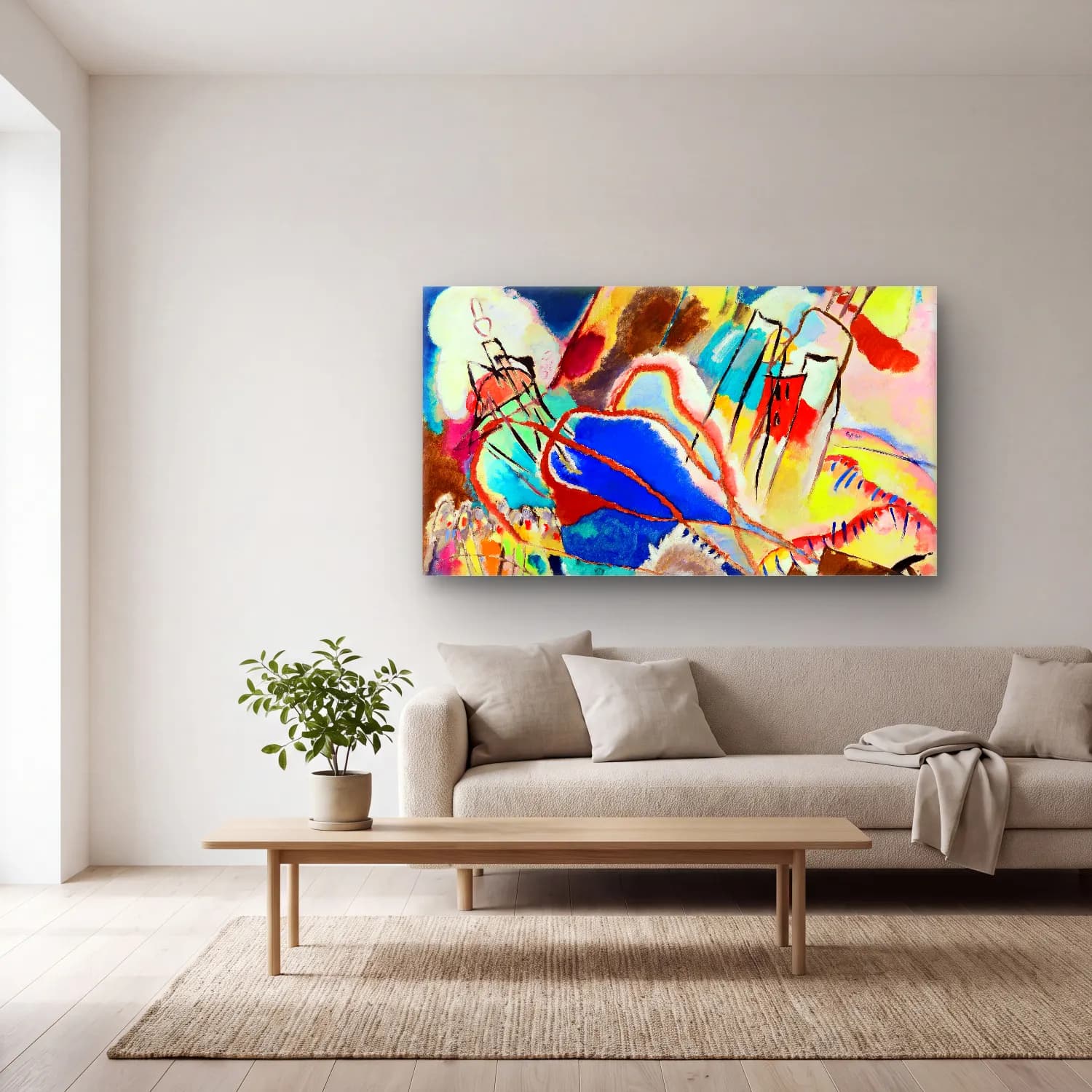 Wassily Kandinsky – Improvisation 30 (Cannons) cam tablo — açık renk salonda