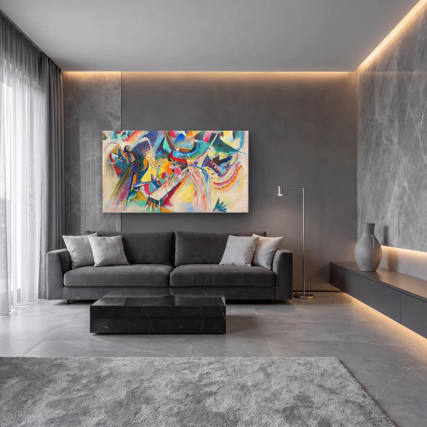 Wassily Kandinsky – Improvisation. Gorge cam tablo — lüks salon duvarında