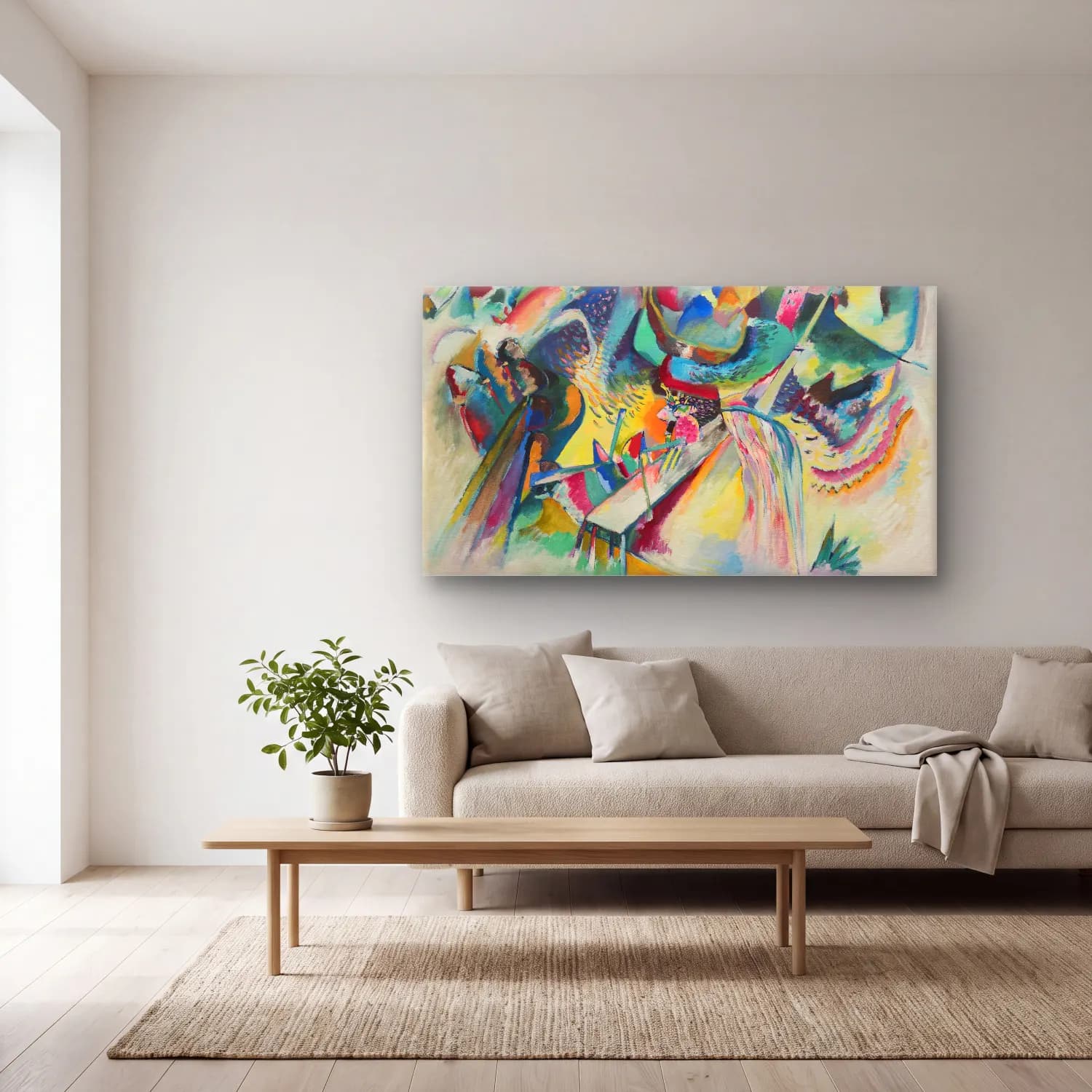 Wassily Kandinsky – Improvisation. Gorge cam tablo — açık renk salonda