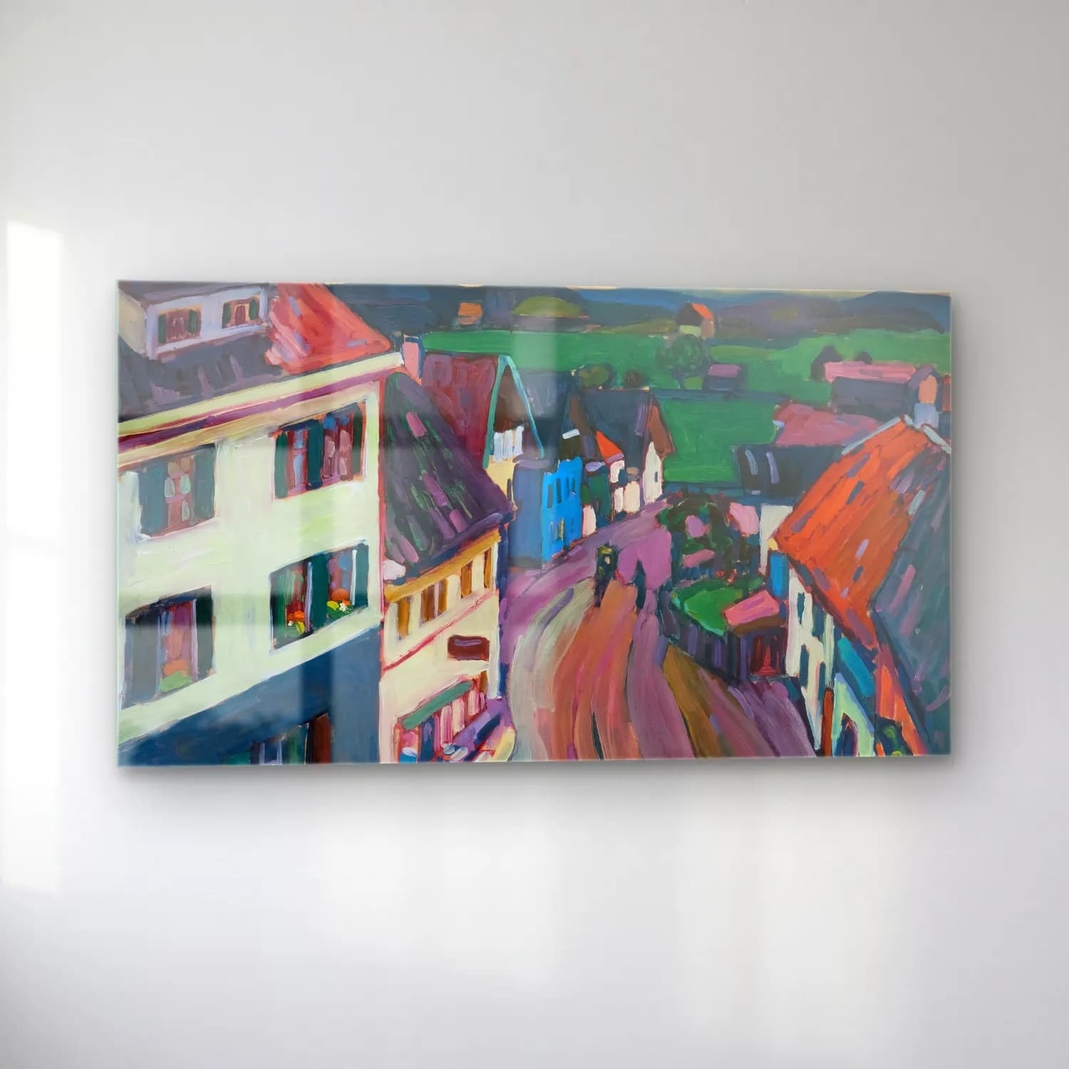 Wassily Kandinsky – Murnau - View from the Window of the Griesbräu cam tablo — sol açıdan görünüm