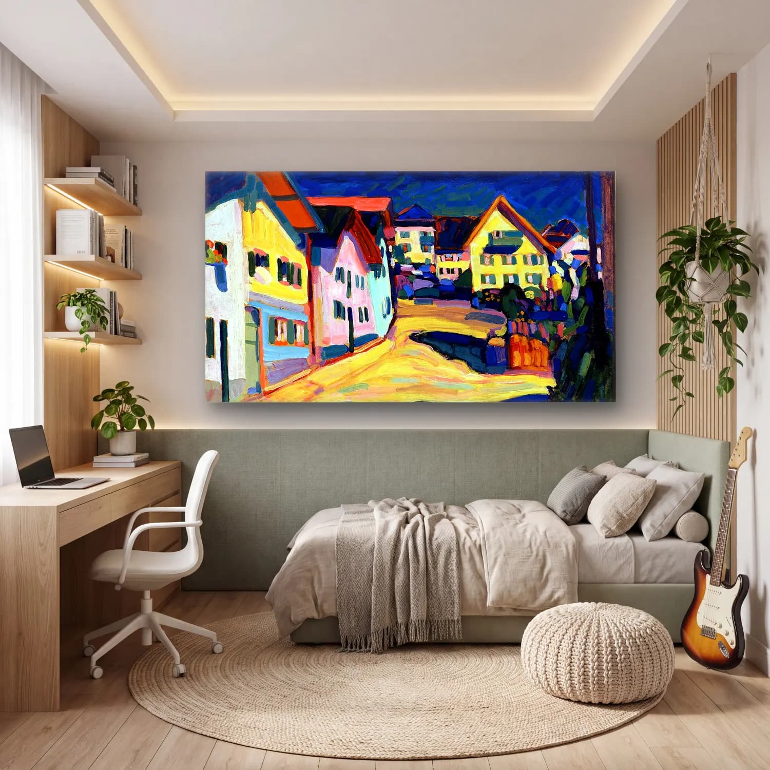 Wassily Kandinsky – Murnau Burggrabenstrasse cam tablo — genç odasında