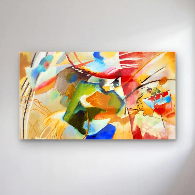 Wassily Kandinsky – Painting with Green Center cam tablo — Wassily Kandinsky – Painting with Green Center — modern soyut soyut yüz