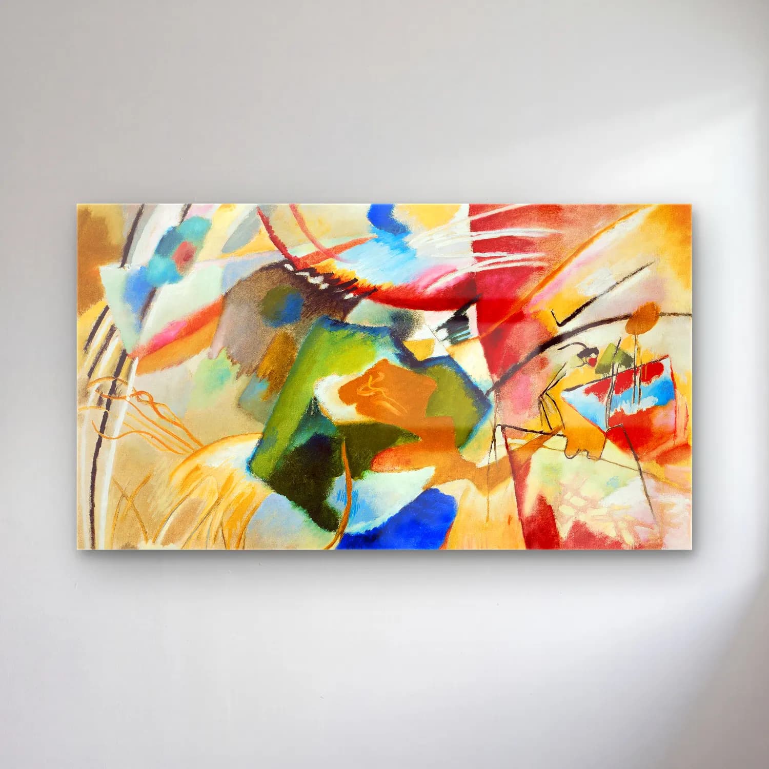 Wassily Kandinsky – Painting with Green Center cam tablo — Wassily Kandinsky – Painting with Green Center — modern soyut soyut yüz