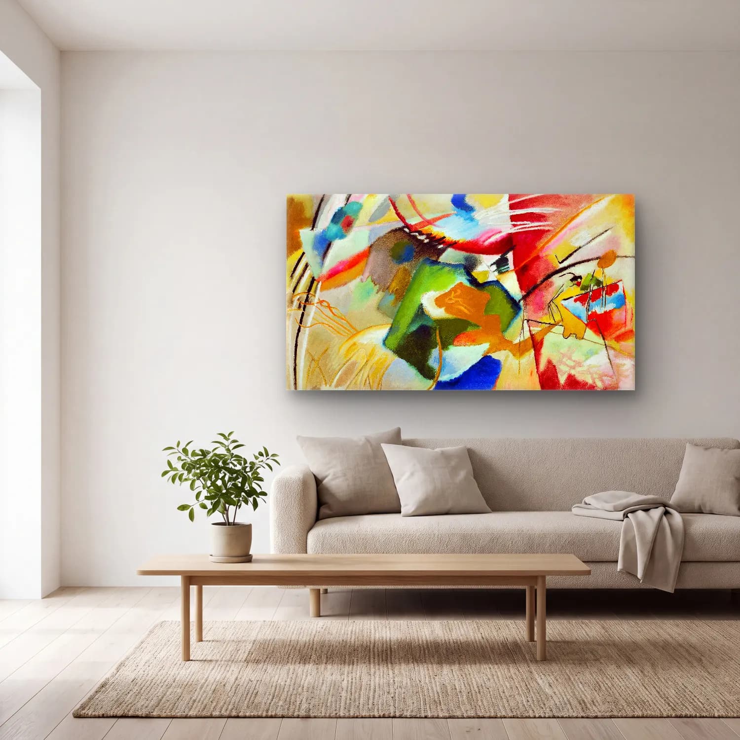 Wassily Kandinsky – Painting with Green Center cam tablo — açık renk salonda