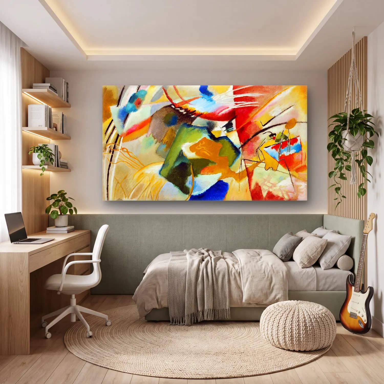 Wassily Kandinsky – Painting with Green Center cam tablo — genç odasında