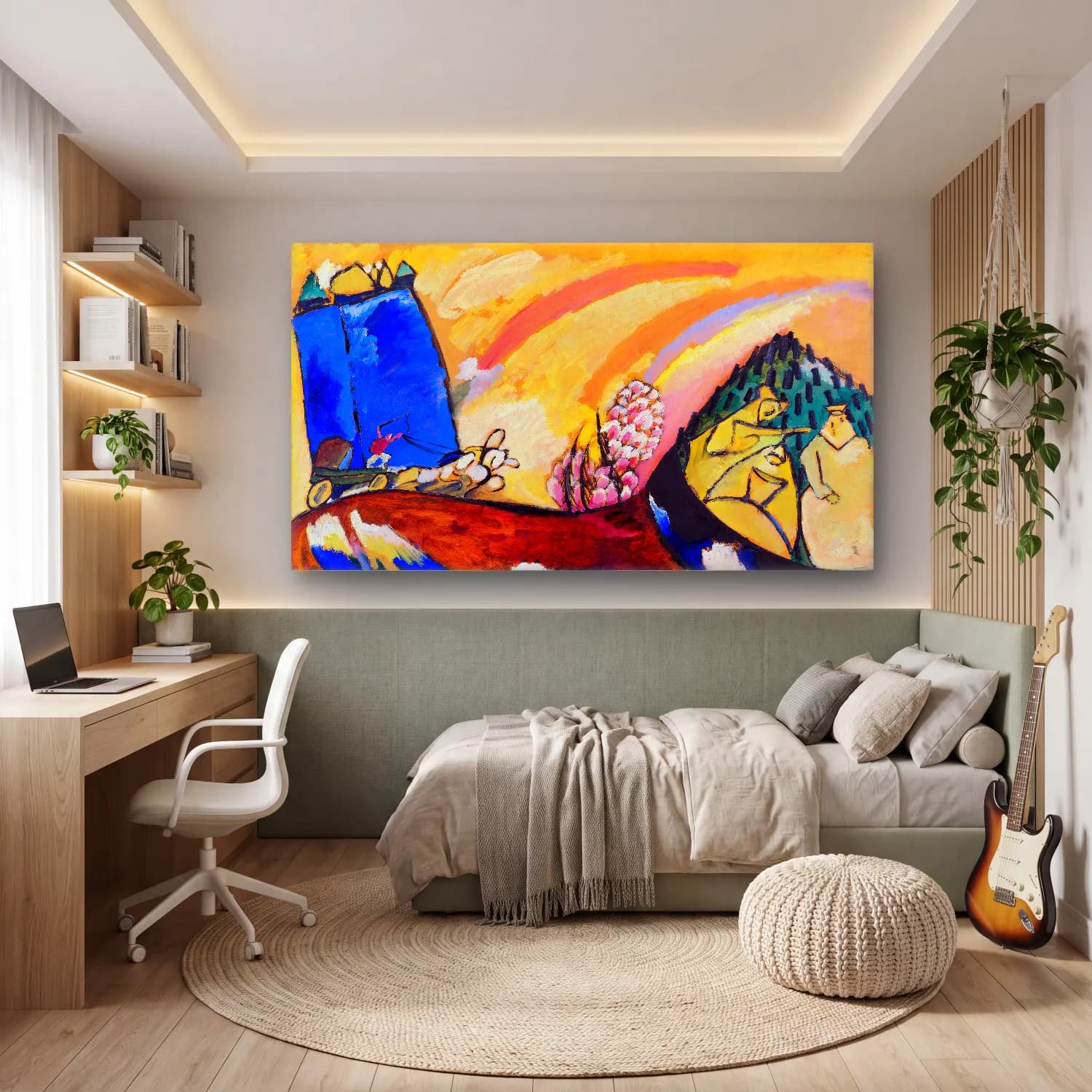 Wassily Kandinsky – Painting with Troika cam tablo — genç odasında