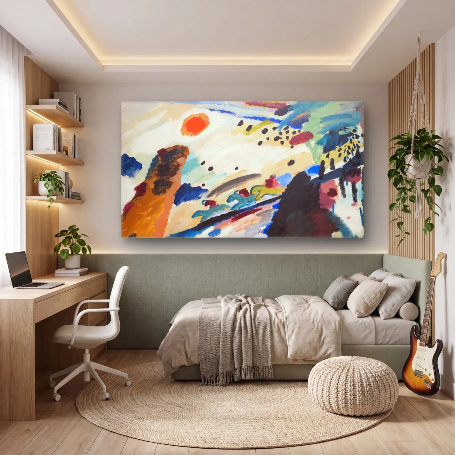 Wassily Kandinsky – Romantic Landscape cam tablo — genç odasında