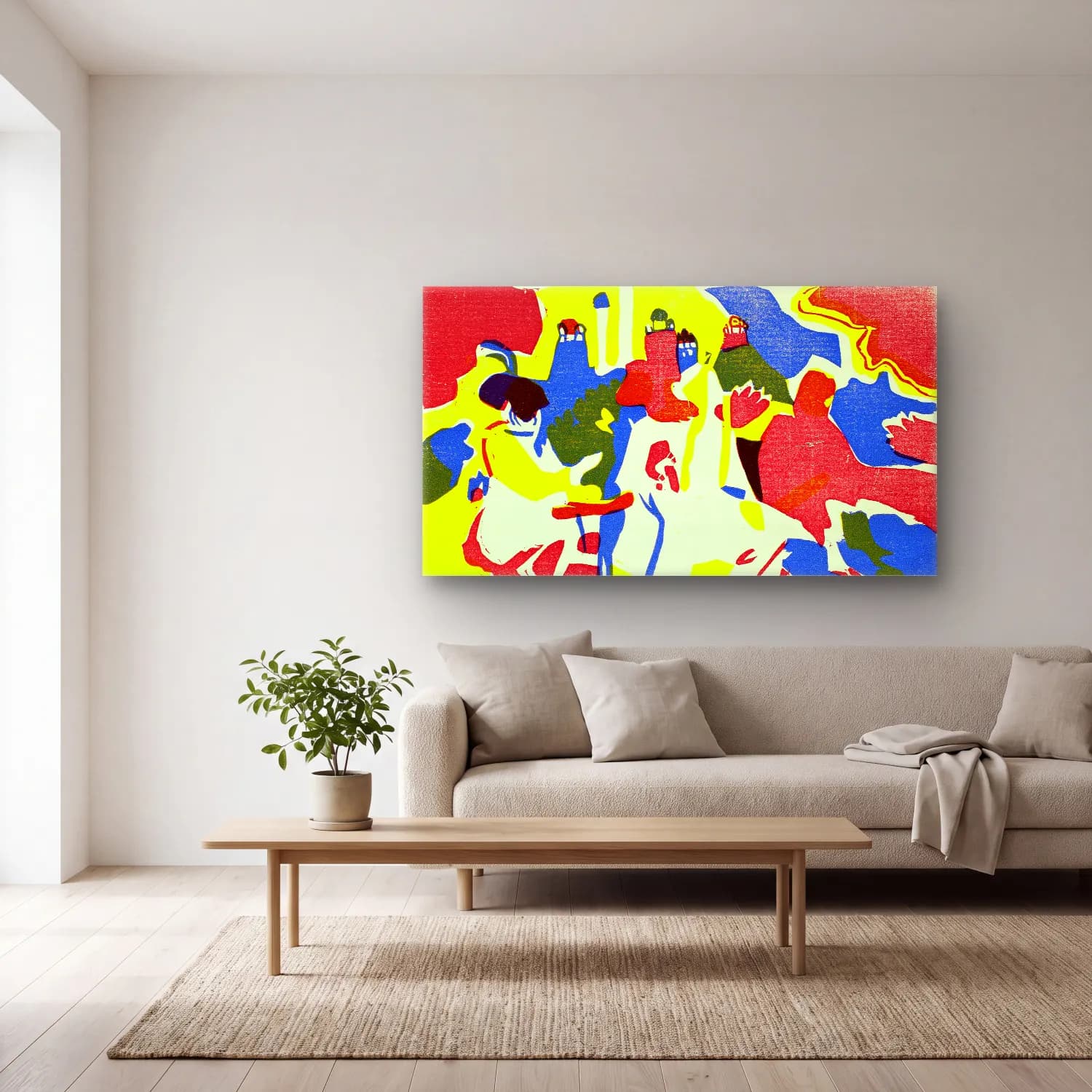Wassily Kandinsky – Sounds cam tablo — açık renk salonda