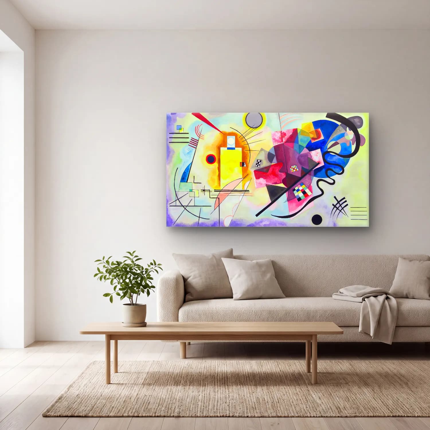 Wassily Kandinsky – Yellow Red Blue cam tablo — açık renk salonda
