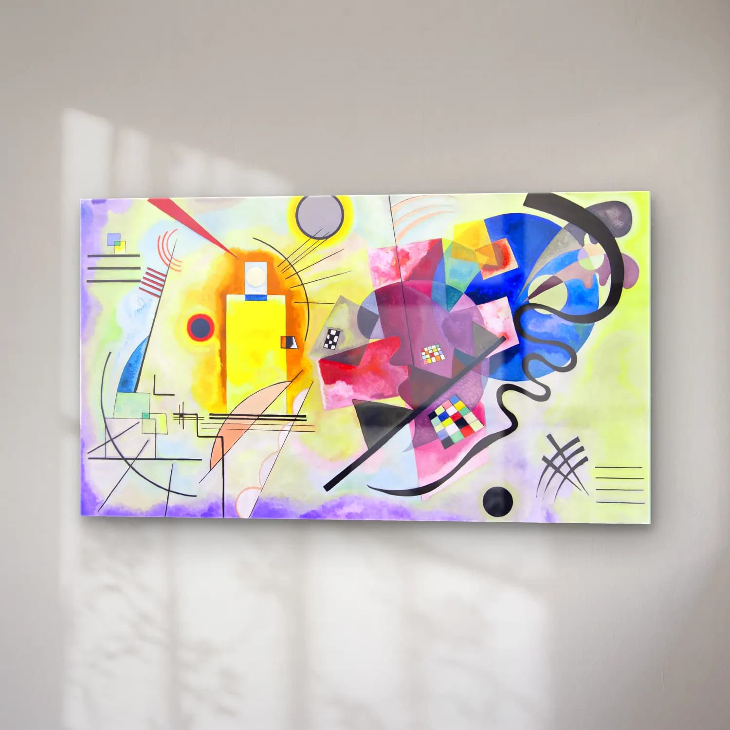 Wassily Kandinsky – Yellow Red Blue cam tablo — sağ açıdan görünüm