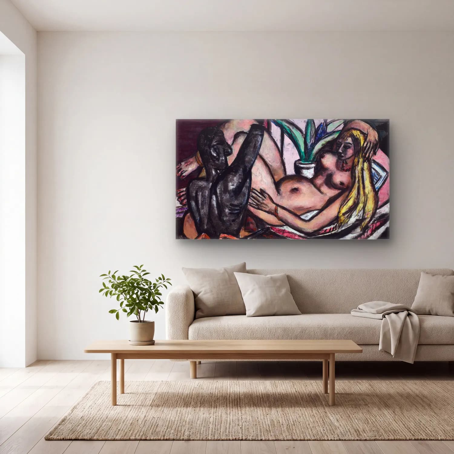 Max Beckmann – Studio cam tablo — açık renk salonda