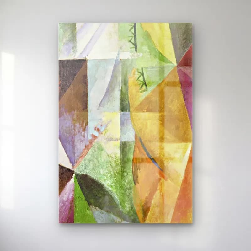 Robert Delaunay – The Three Windows, the Tower and the Wheel cam tablo — Robert Delaunay – The Three Windows, the Tower and the Wheel — modern soyut soyut formlar